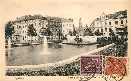 Aachen Hauptbahnhof mit Marienkirche Aachen