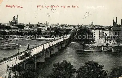 Magdeburg Werderbr?cke Strassenbahn Magdeburg