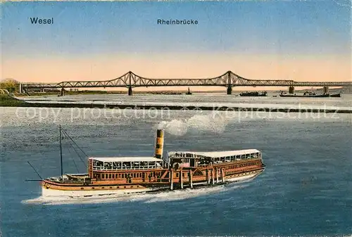 Wesel_Rhein Rheinbr?cke Dampfer Wesel Rhein