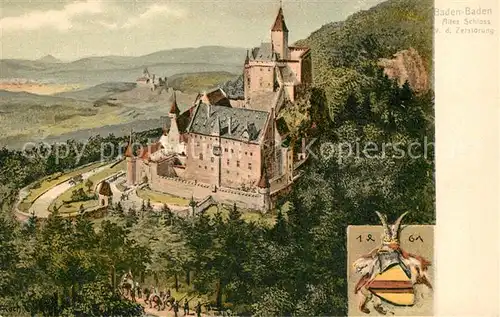 Baden Baden Schloss vor der Zerst?rung Baden Baden