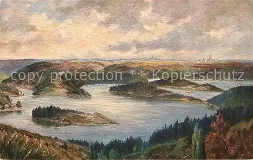 Urfttalsperre K?nstlerkarte F?nfseenblick Urfttalsperre