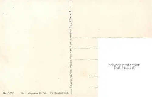 Urfttalsperre K?nstlerkarte F?nfseenblick Urfttalsperre