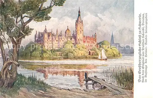 Schwerin_Mecklenburg Schloss K?nstlerkarte Schwerin_Mecklenburg