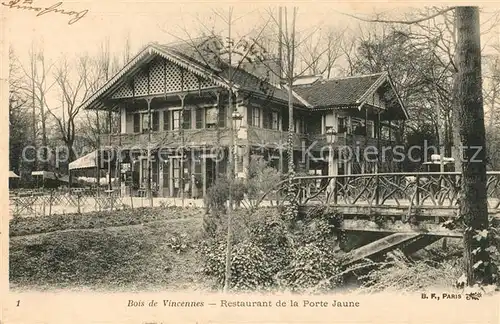 AK / Ansichtskarte Bois_de_Vincennes Restaurant de la Porte Jaune Bois_de_Vincennes