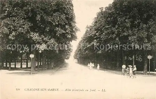 AK / Ansichtskarte Chalons sur Marne_Ardenne Allee principale au Jardin Chalons sur Marne Ardenne