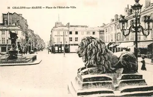 AK / Ansichtskarte Chalons sur Marne_Ardenne Place de Hotel de Ville Chalons sur Marne Ardenne
