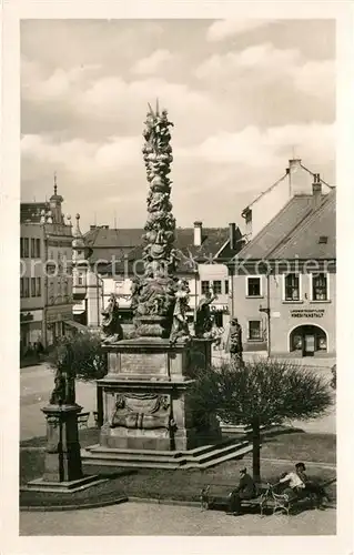 AK / Ansichtskarte Wischau_Tschechien Pestsaeule Marktplatz Wischau Tschechien