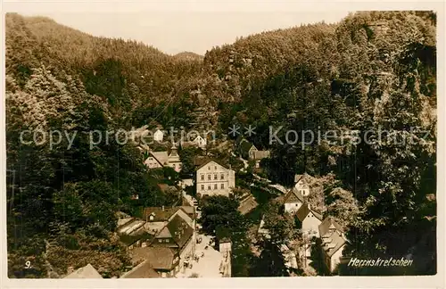 AK / Ansichtskarte Herrnskretschen_Boehmen Blick ins Tal 