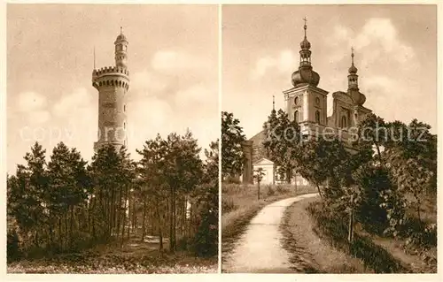AK / Ansichtskarte Jaegerndorf_Tschechien Burgberg Lichtensteinwarte Wallfahrtskirche Jaegerndorf Tschechien