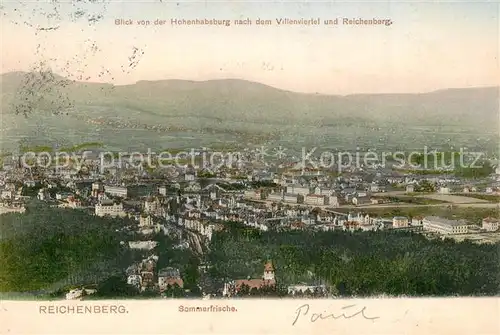 AK / Ansichtskarte Reichenberg_Liberec Panorama Blick von der Hohenhabsburg nach dem Villenviertel Reichenberg Liberec