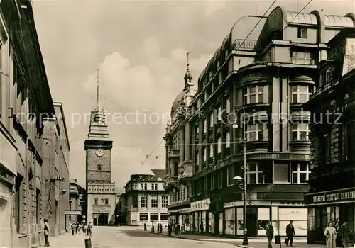 AK / Ansichtskarte Pardubice_Pardubitz Stalinova trida Stalinstrasse Gruenes Tor Altstadt Pardubice Pardubitz