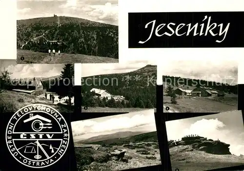 AK / Ansichtskarte Jeseniky Landschaftspanorama Berghuetten Felsen Jeseniky