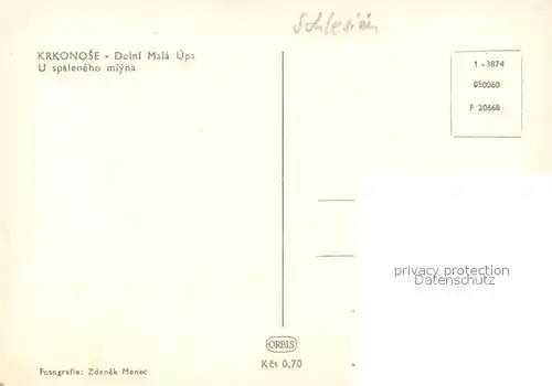 AK / Ansichtskarte Dolni_Mala_Upa U spaleneho mlyna Krkonose Landschaftspanorama Riesengebirge 