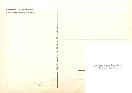 AK / Ansichtskarte Primiswald Klaperhaus Winterlandschaft 