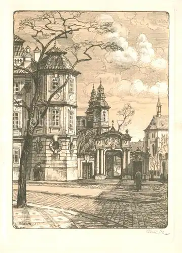 AK / Ansichtskarte Praha_Prahy_Prague Altstadt Kubasta Kuenstlerkarte Nr. 12 Praha_Prahy_Prague