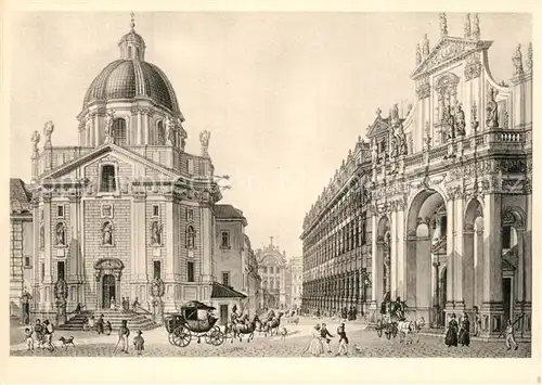 AK / Ansichtskarte Praha_Prahy_Prague Stadtansicht anno 1830 Morstadt Kuenstlerkarte Praha_Prahy_Prague