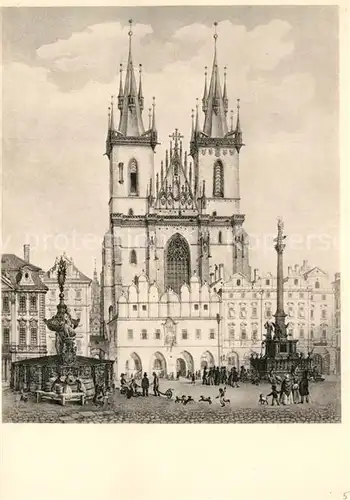 AK / Ansichtskarte Praha_Prahy_Prague Stadtansicht anno 1830 Morstadt Kuenstlerkarte Praha_Prahy_Prague