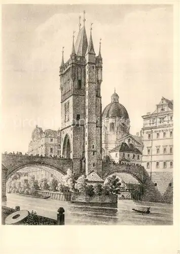 AK / Ansichtskarte Praha_Prahy_Prague Stadtansicht anno 1830 Morstadt Kuenstlerkarte Praha_Prahy_Prague