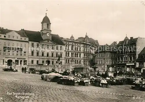 AK / Ansichtskarte Teplitz Schoenau_Teplice Marktplatz 