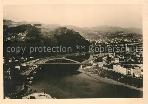 AK / Ansichtskarte Usti_nad_Labem Panorama Blick ueber die Elbe Usti_nad_Labem