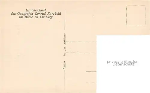 AK / Ansichtskarte Limburg_Lahn Gragdenkmal des Gaugrafen Conrad Kurzbold im Dom Limburg_Lahn