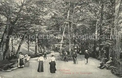 AK / Ansichtskarte Wildbad_Schwarzwald Eingang in die Enzanlagen Wildbad_Schwarzwald