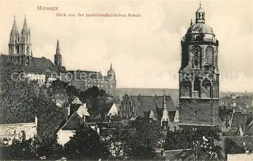 AK / Ansichtskarte Meissen_Elbe_Sachsen Blick von der landwirtschaftlichen Schule Meissen_Elbe_Sachsen