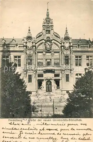 AK / Ansichtskarte Heidelberg_Neckar Portal der neuen Universit?ts Bibliothek Heidelberg Neckar