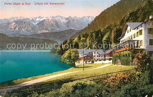 AK / Ansichtskarte Urfeld_Schlehdorf Hotel J?ger am See Karwendel Urfeld_Schlehdorf