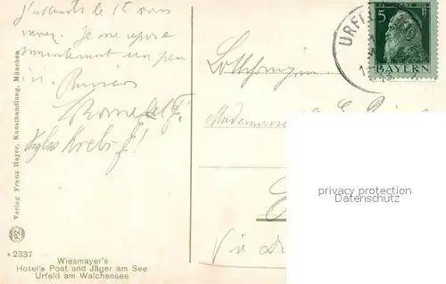 AK / Ansichtskarte Urfeld_Schlehdorf Hotel J?ger am See Karwendel Urfeld_Schlehdorf