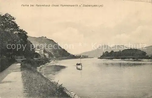 AK / Ansichtskarte Rolandseck Insel Nonnenwerth mit Siebengebirge Rolandseck