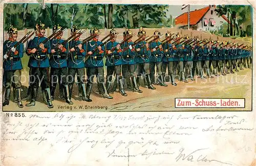 AK / Ansichtskarte Militaria_Soldatenleben Zum Schuss Laden Litho Verlag W. Steinberg Militaria_Soldatenleben