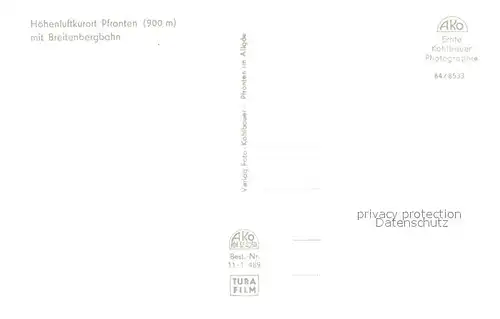 AK / Ansichtskarte Seilbahn Pfronten Breitenbergbahn  Seilbahn