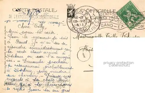 AK / Ansichtskarte Exposition_Universelle_Gand_1913 Arcades Chateau d Eau Section Anglaise  
