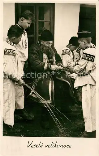 AK / Ansichtskarte Tschechien_Region Vesele velikonoce Osterfest Trachten Tschechien Region