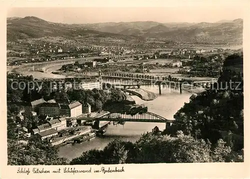 AK / Ansichtskarte Tetschen Bodenbach_Boehmen Panorama Elbe Bruecke Schloss Schaeferwand Tetschen Bodenbach Boehmen