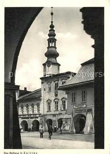 AK / Ansichtskarte Zwittau_Tschechien Rathaus aus Jahrweiser Schoenes Sudetenland 28 Bildkarten Zwittau Tschechien