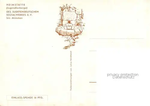 AK / Ansichtskarte Hohenberg_Eger Landschaftspanorama mit Burg Landeswarte der Sudetendeutschen Kuenstlerkarte Hohenberg Eger