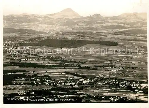 AK / Ansichtskarte Komari_Vizka Panorama Blick vom Erzgebirge ins Mittelgebirge Komari Vizka