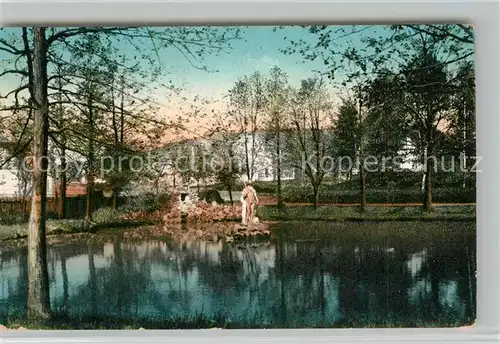 AK / Ansichtskarte Truebau_Maehren_Tschechien Partie im Park Teich Stempel ueberprueft Feldpost Truebau_Maehren_Tschechien