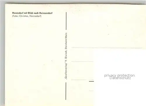 AK / Ansichtskarte Hannsdorf Panorama Blick nach Heinzendorf Hannsdorf