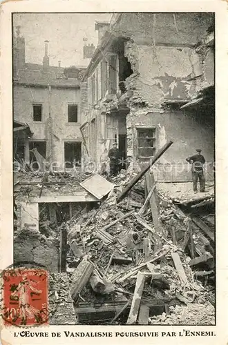 AK / Ansichtskarte Nancy_Lothringen Oeuvre de Vandalisme poursuivie par l Ennemi Nancy Lothringen