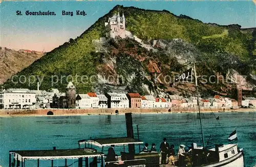 AK / Ansichtskarte St_Goarshausen Rheinpartie mit Burg Katz St_Goarshausen