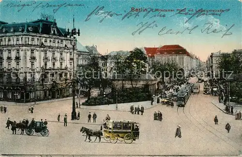 AK / Ansichtskarte Berlin Potsdamer Platz  mit Leipzigerstrasse Berlin