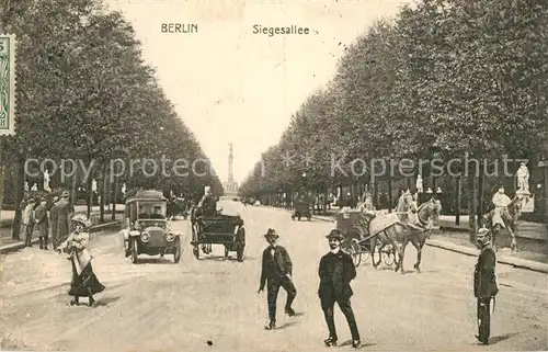 AK / Ansichtskarte Berlin Siegesallee Pferdekutschen Berlin