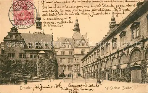 AK / Ansichtskarte Dresden Schloss Stallhof Dresden