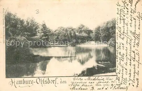 AK / Ansichtskarte Ohlsdorf_Hamburg Partie am See Ohlsdorf Hamburg