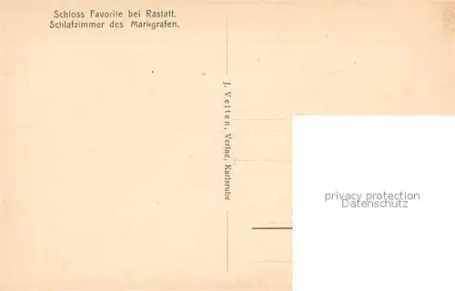 AK / Ansichtskarte Rastatt Schloss Favorite Schlafzimmer des Markgrafen Rastatt