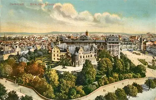 AK / Ansichtskarte Darmstadt Blick vom Theater Darmstadt