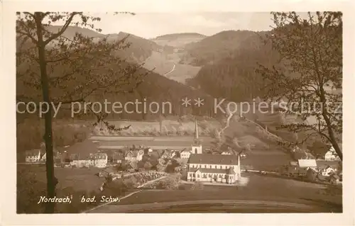 AK / Ansichtskarte Nordrach Panorama Blick ins Tal Kirche Schwarzwald Nordrach